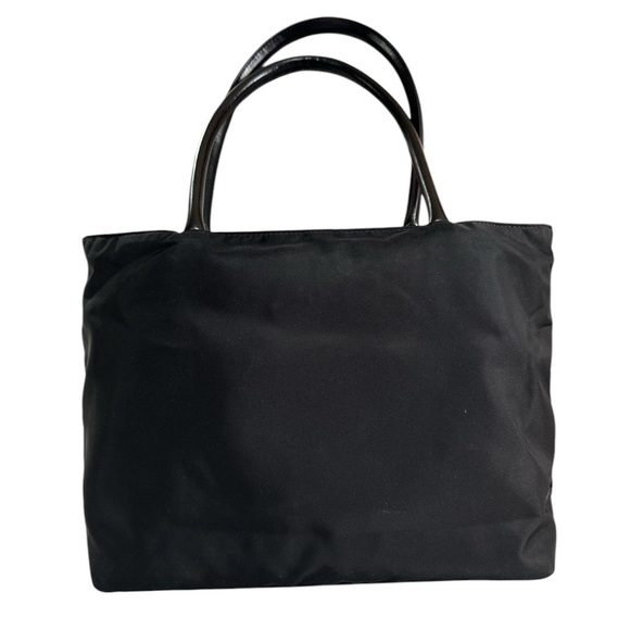 PRADA Tessuto Tote Bag Nylon with Gold Triangle Large Logo Plate Shoulder Bag - Picture 2 of 16